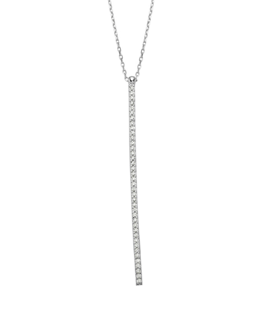 Amorium 18k Over Silver Cz Line Necklace