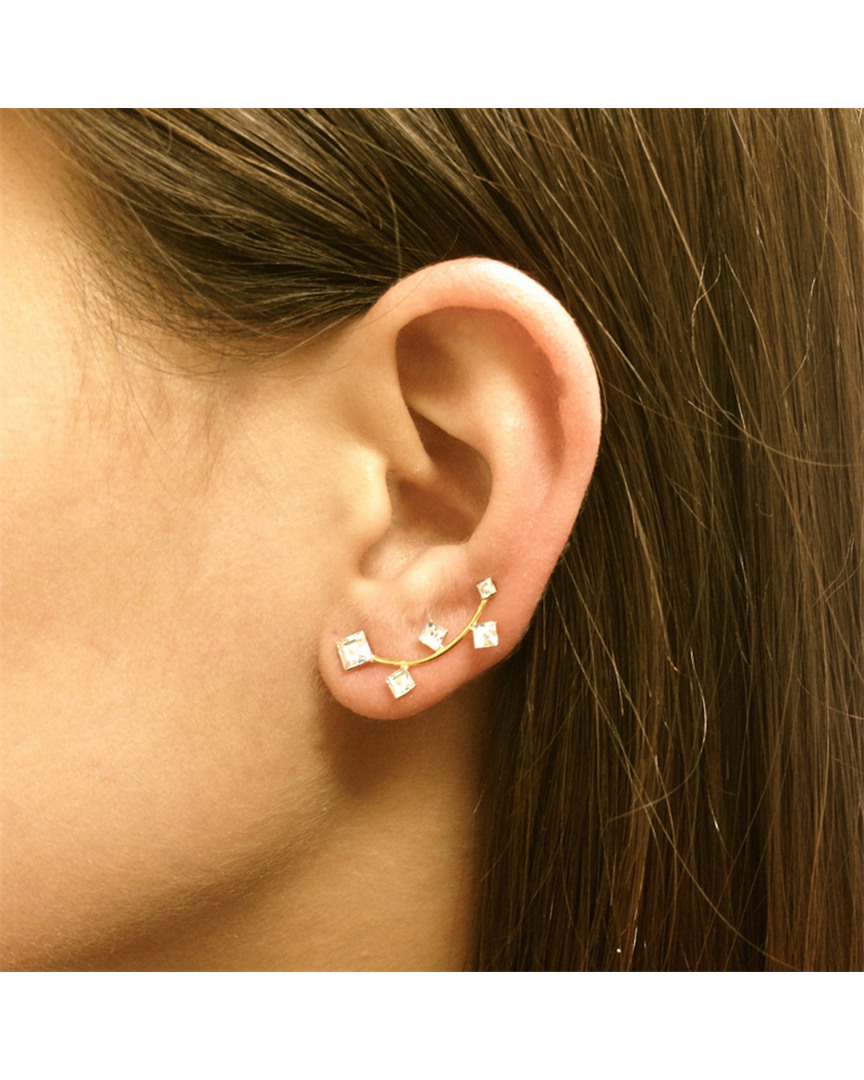 Amorium 18k Plated Cz Ear Cuffs In Gold