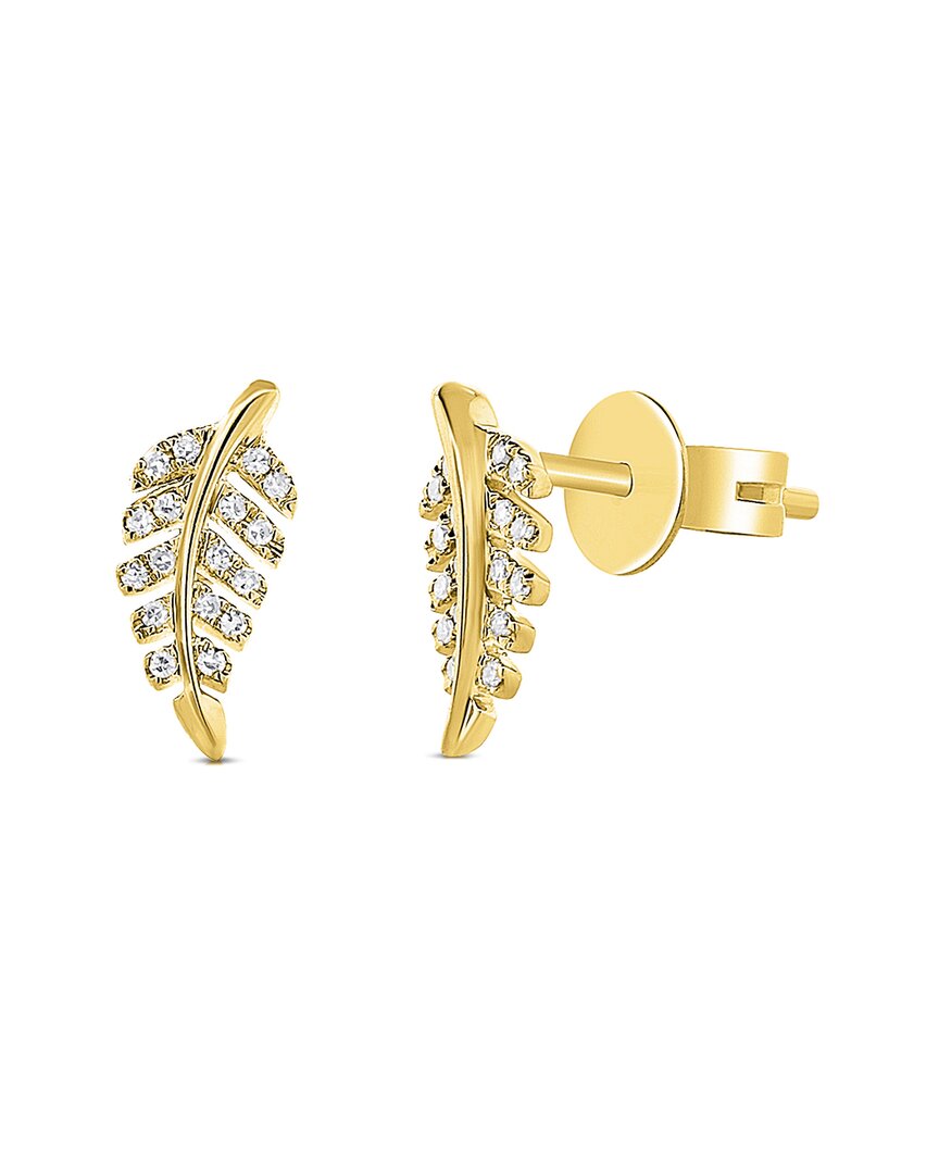 Sabrina Designs 14k 0.17 Ct. Tw. Diamond Feather Studs In Gold