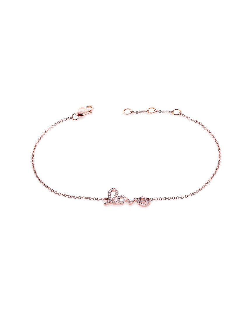 Sabrina Designs 14k Rose Gold 0.11 Ct. Tw. Diamond Love Chain Bracelet In Pink
