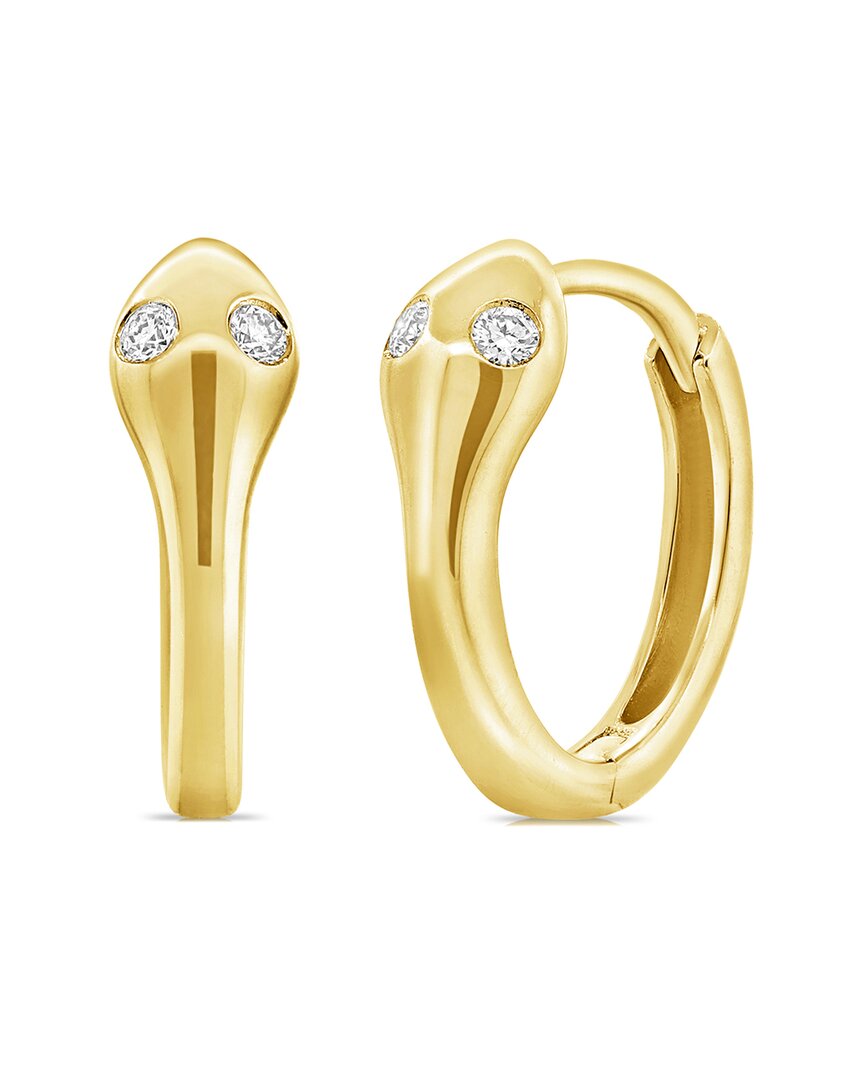 Sabrina Designs 14k 0.04 Ct. Tw. Diamond Snake Huggie Earrings In Gold