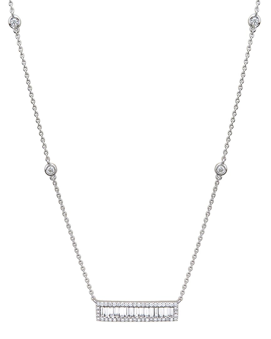 Sabrina Designs 14k 0.88 Ct. Tw. Diamond Bar Necklace In Metallic