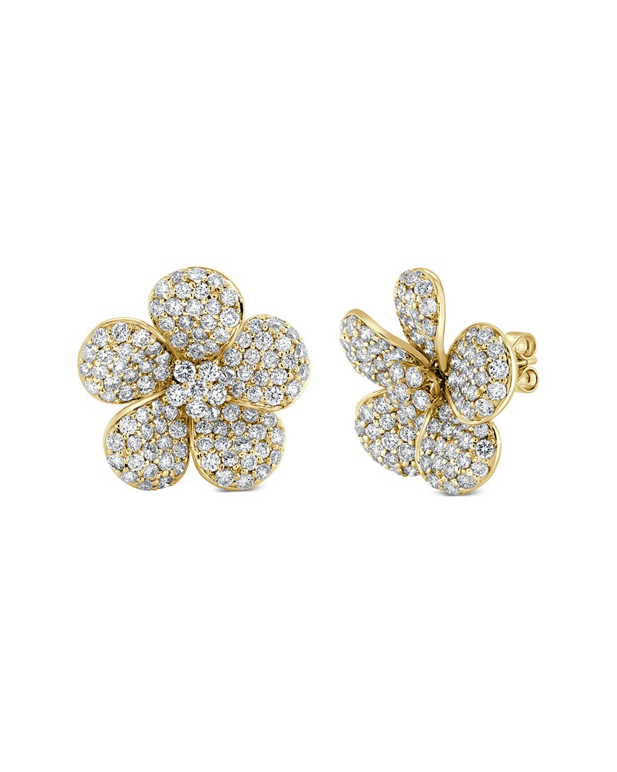 Sabrina Designs 14k 3.83 Ct. Tw. Diamond Flower Earrings In Gold
