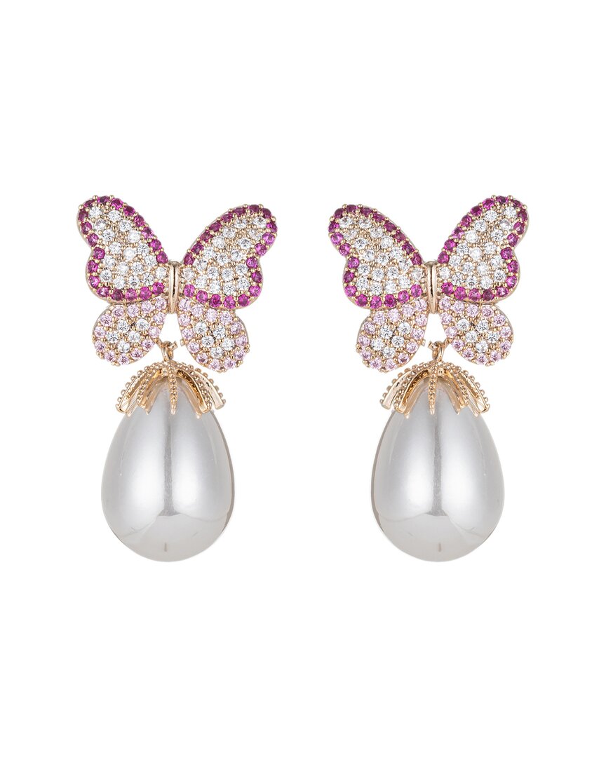 Eye Candy La Women's Goldtone, Crystal & Glass Pearl Drop Earrings
