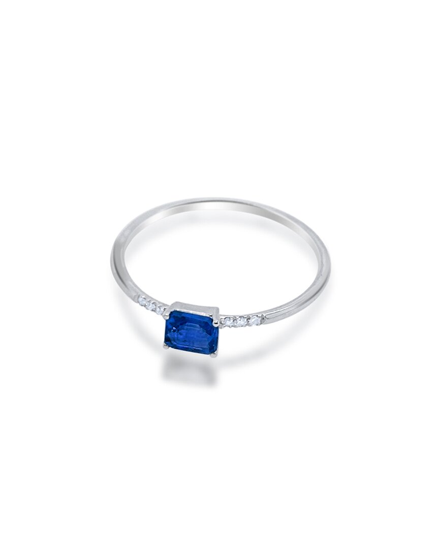 Meira T 14k 0.27 Ct. Tw. Diamond & Blue Sapphire Ring