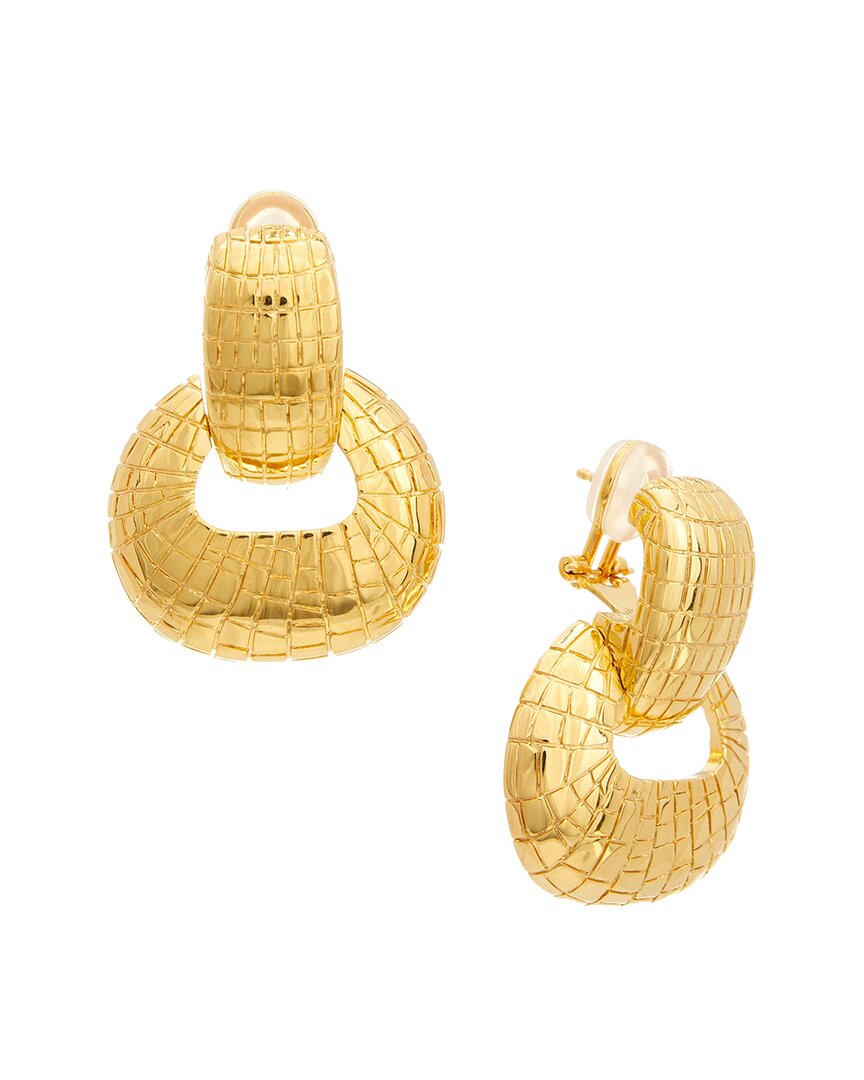 Oscar De La Renta Mosaic Textured Earrings In Gold