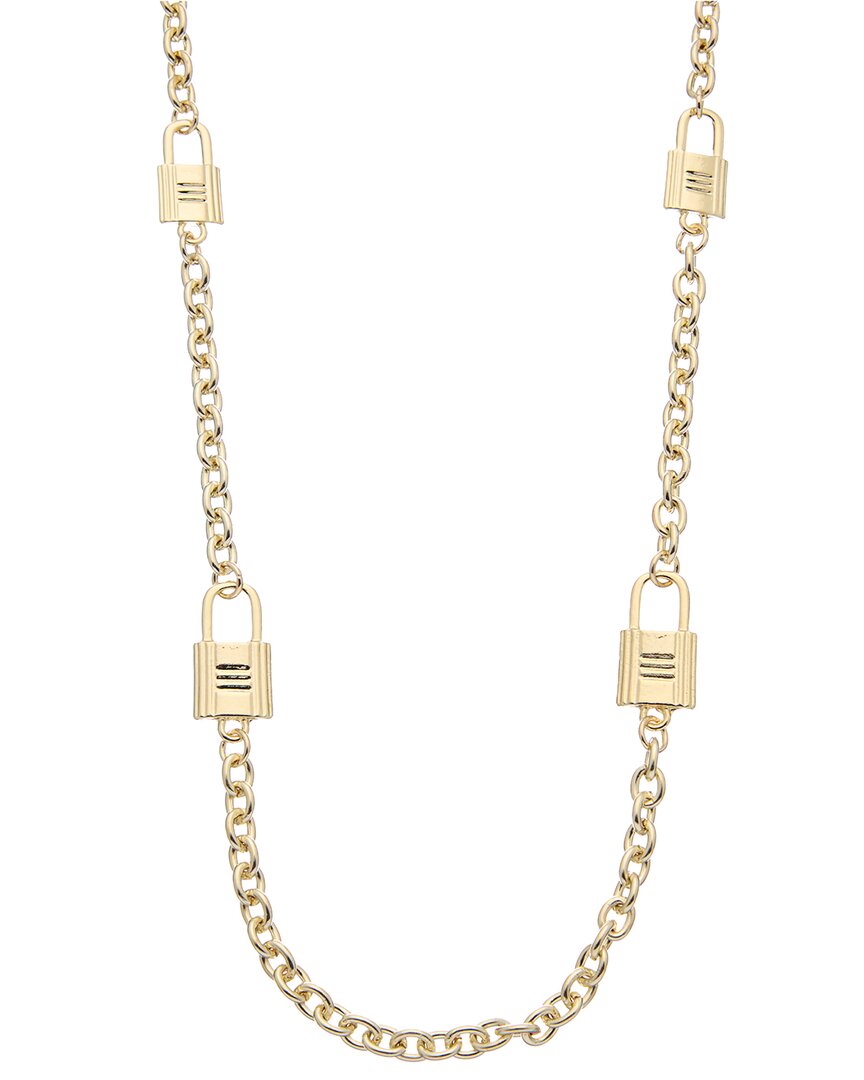 Juvell 18k Plated Diamond Padlock Link Necklace