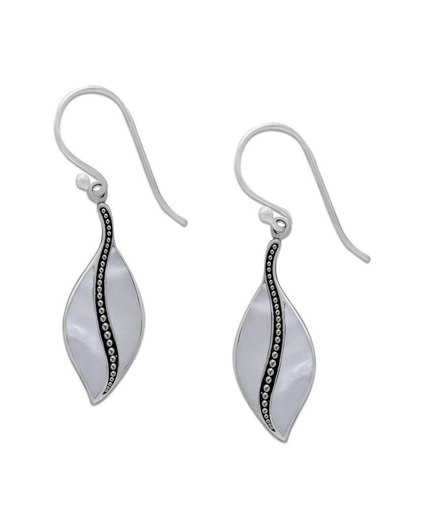 Shop Samuel B. Silver Pearl Leaf Earrings
