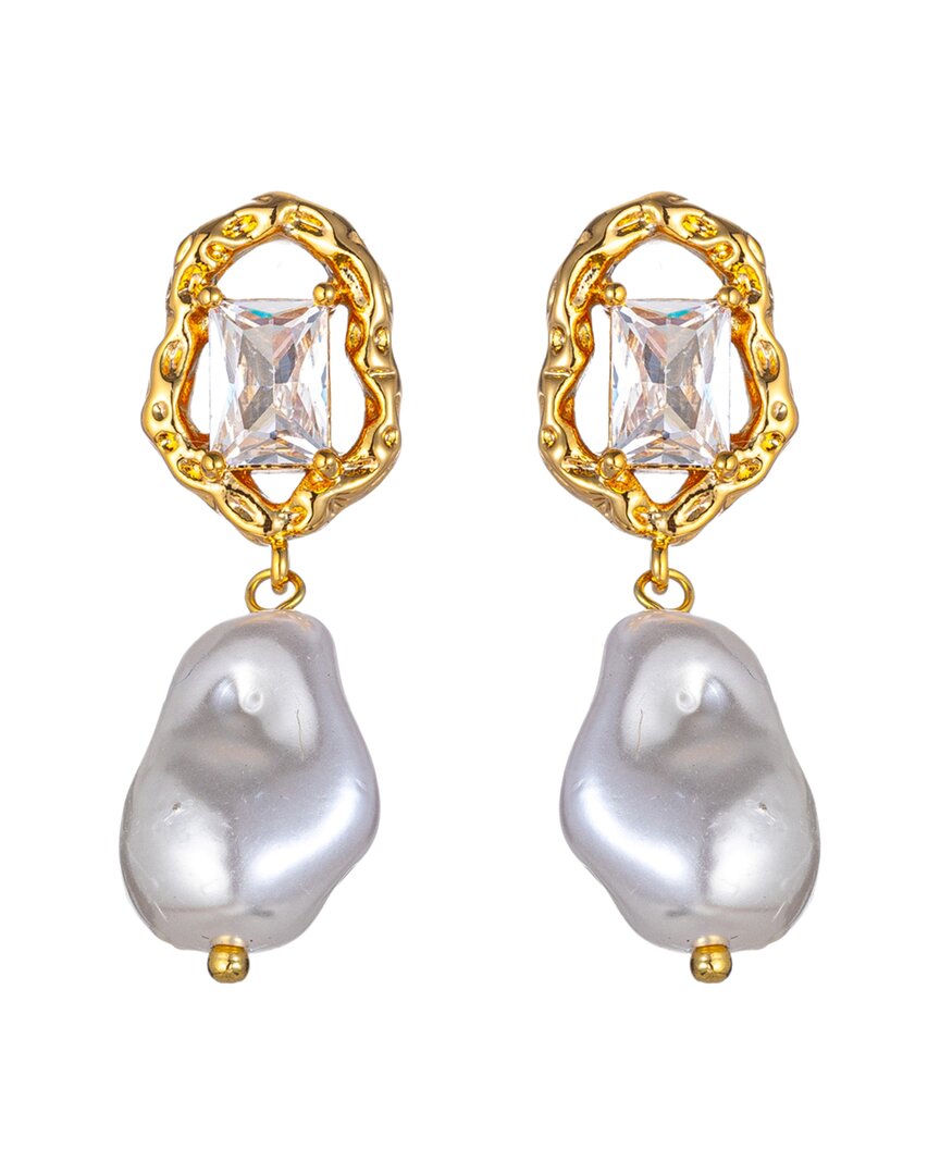 Shop Eye Candy La Pearl Cz Alice Golden Drop Earrings