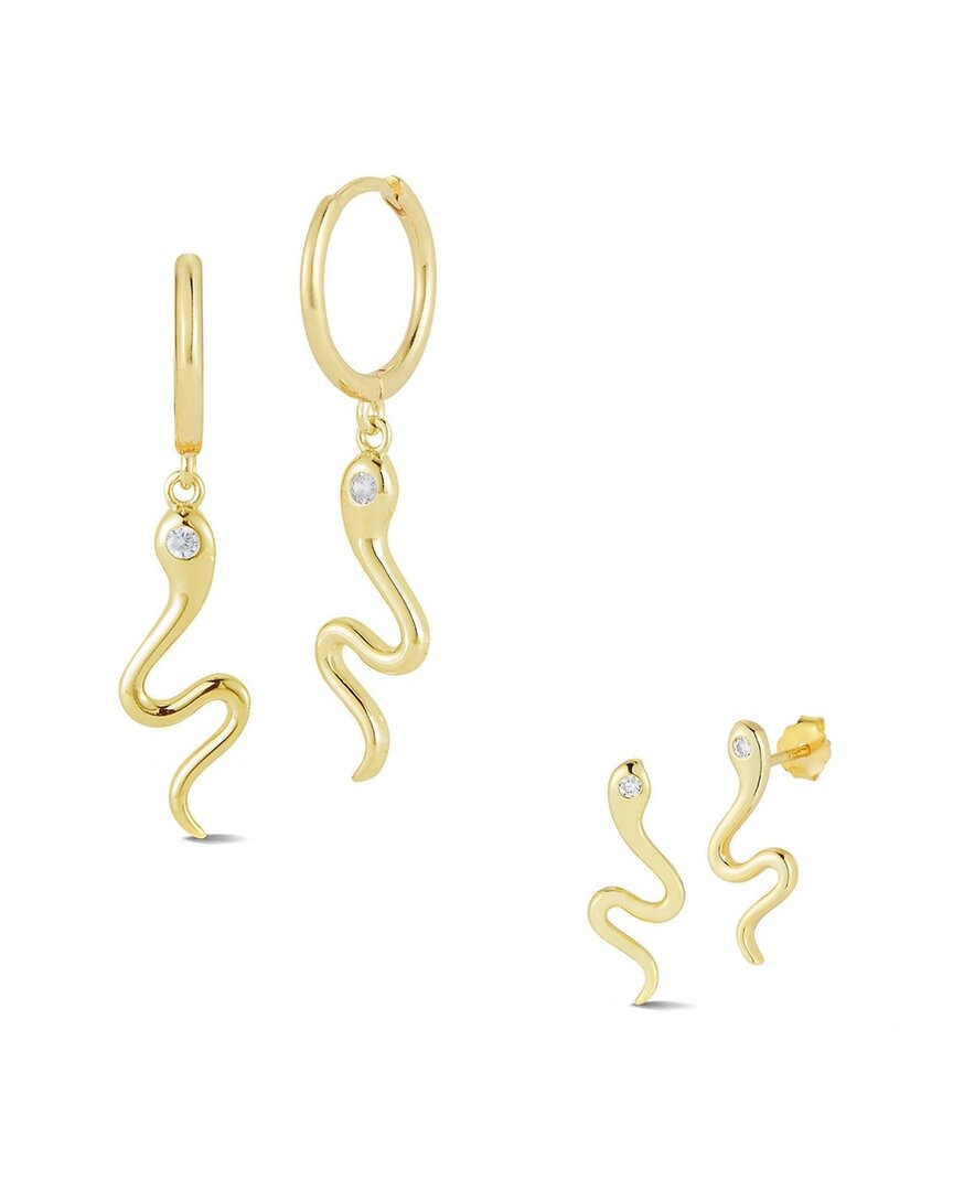 Glaze Jewelry 14k Over Silver Cz Snake Earrings Set