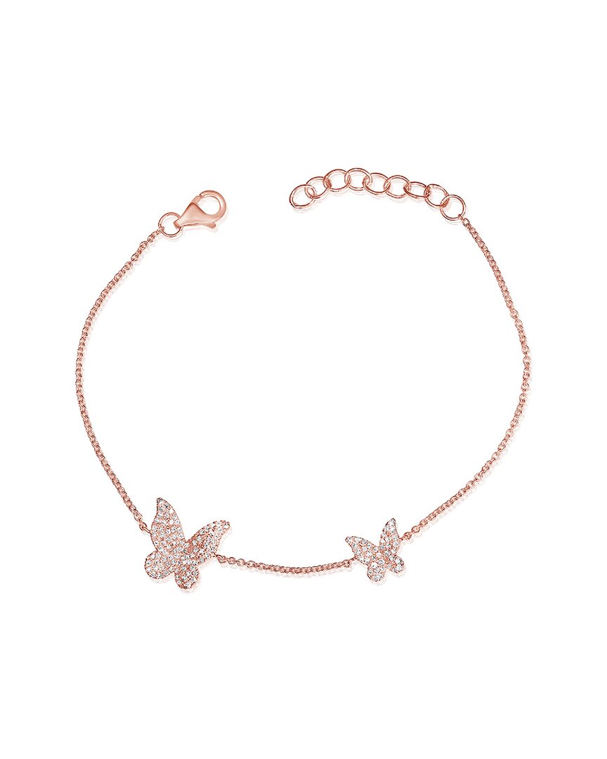 Sabrina Designs 14k Rose Gold 0.35 Ct. Tw. Diamond Butterfly Bracelet
