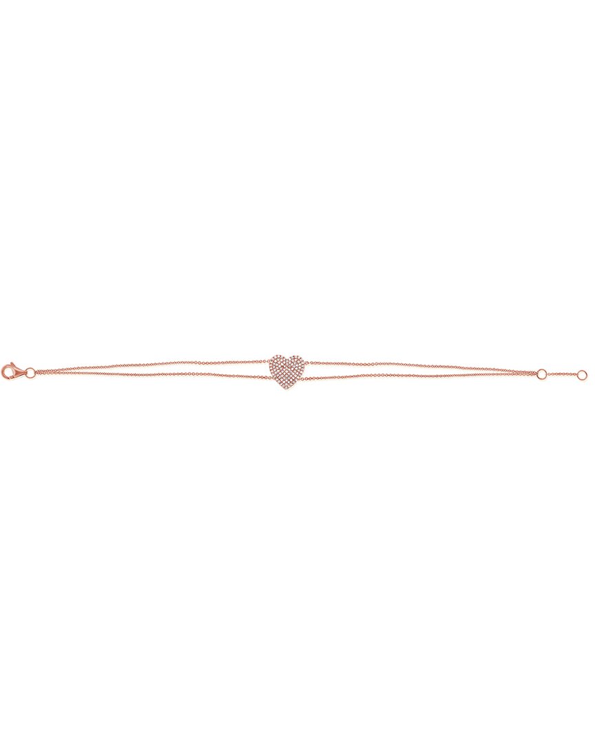 Sabrina Designs 14k Rose Gold 0.23 Ct. Tw. Diamond Heart Bracelet