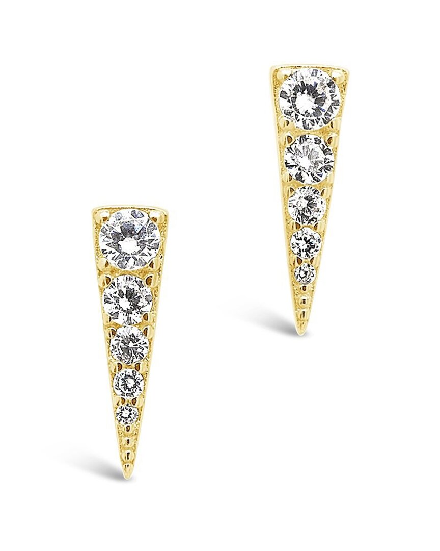 Sterling Forever Sterling Silver Cz Pyramid Studs