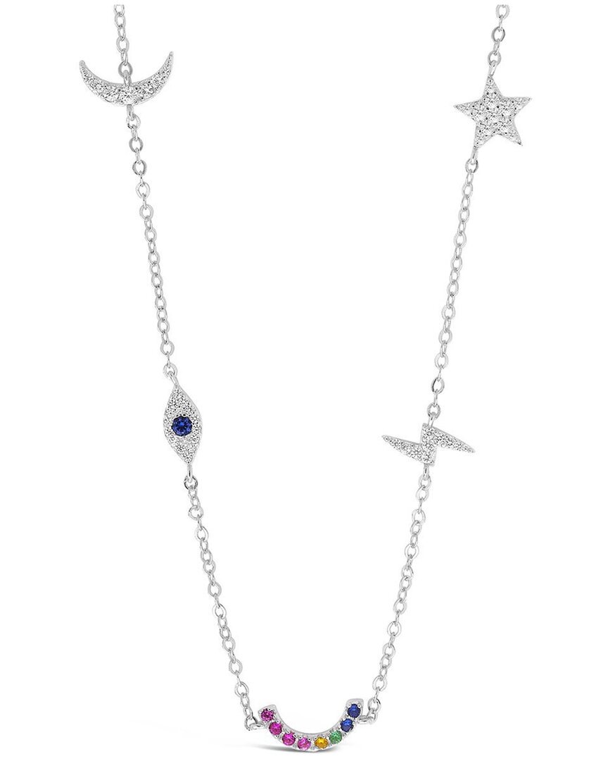 Shop Sterling Forever Silver Cz Lucky Charm Station Necklace