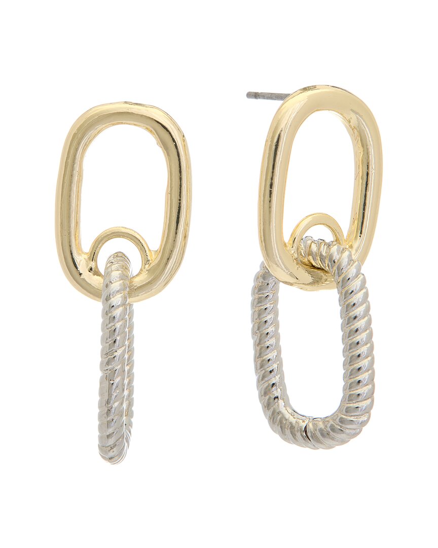 Juvell 18k Plated Cz Drop Link Earrings