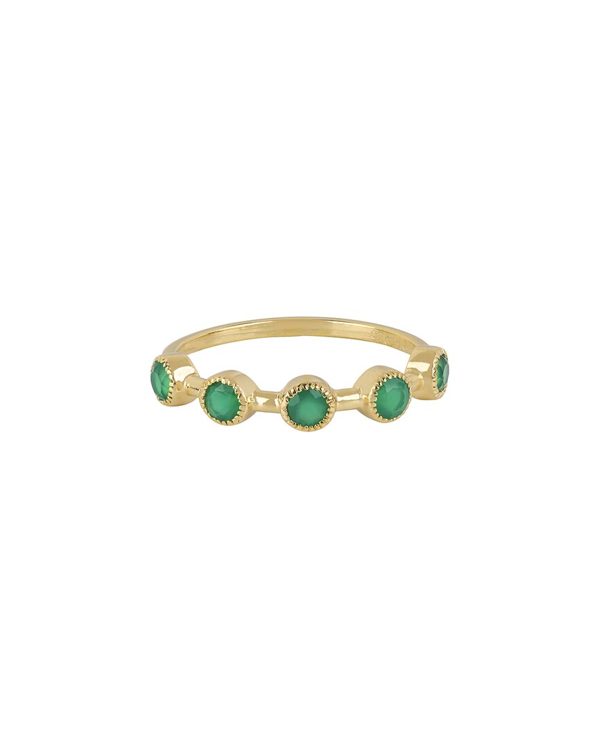 Shop Tiramisu Gold Over Silver 0.50 Ct. Tw. Green Onyx Ring