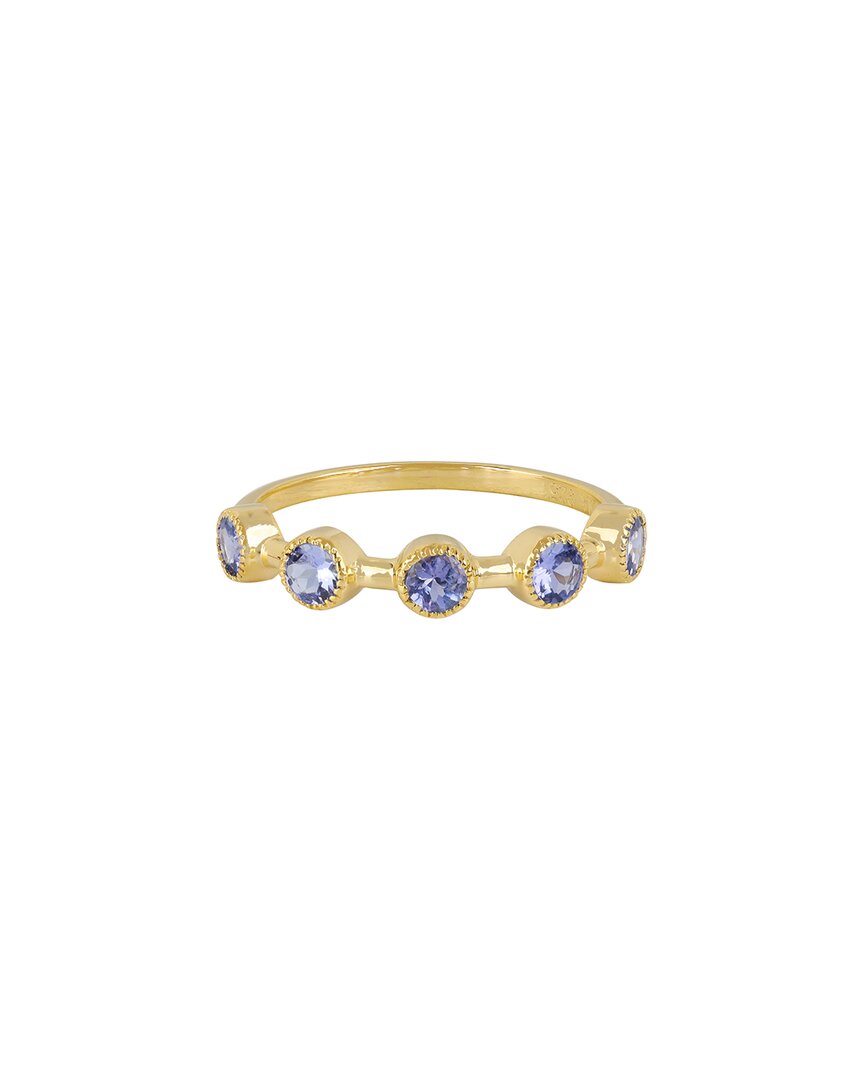 Tiramisu 14k Gold Vermeil 925 Silver 0.6 Cts. Tanzanite Rin