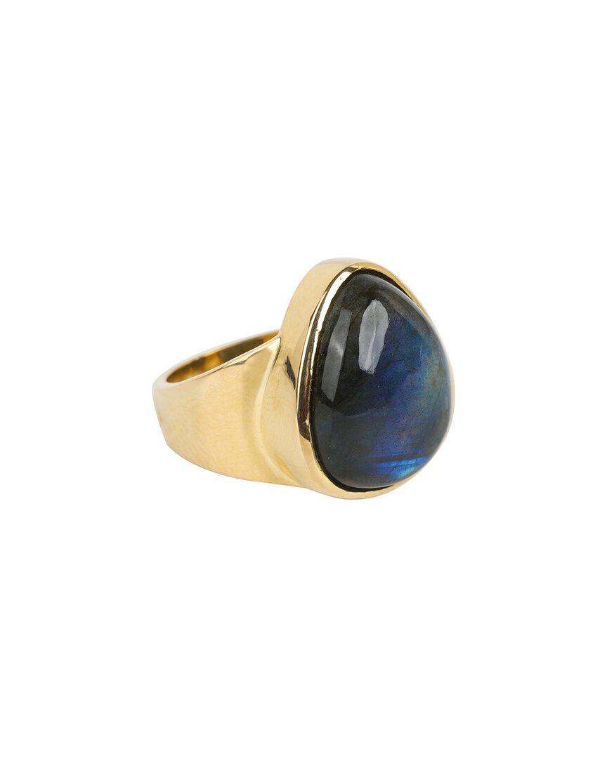 Tiramisu Gold Over Silver 14.75 Ct. Tw. Labradorite Ring