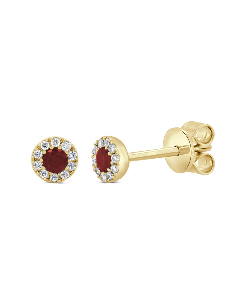 Sabrina Designs 14k 0.20 Ct. Tw. Diamond & Ruby Studs