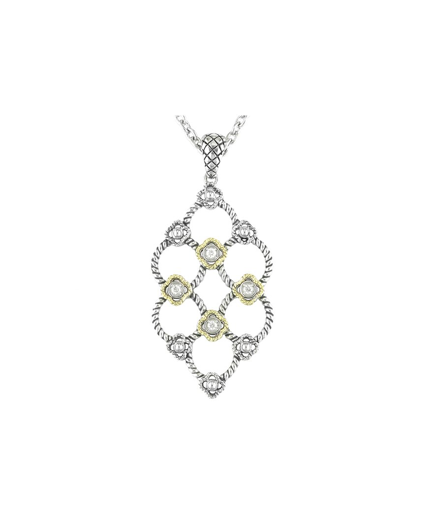 Andrea Candela Lazo 18k Over Silver 0.1 Ct. Tw. Diamond Necklace