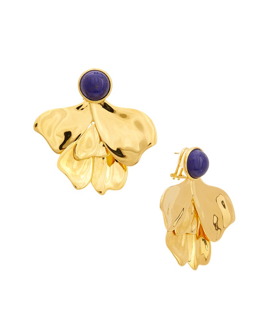 Oscar De La Renta Smooth Petal Earrings In Gold