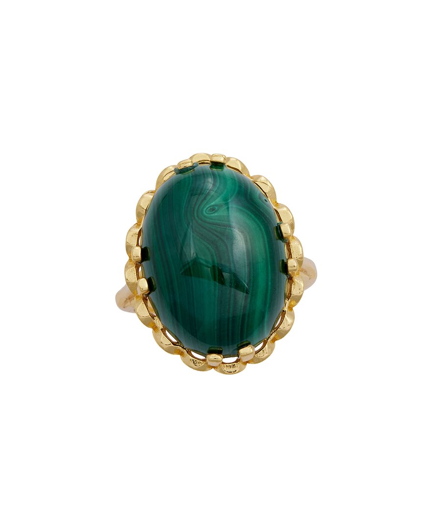 Savvy Cie 18k Vermeil Malachite Ring In Green