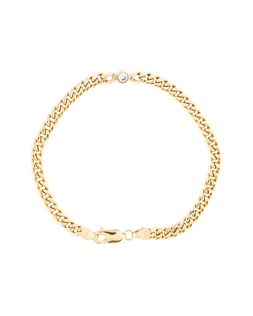 Shop Gemstones 14k 0.13 Ct. Tw. Diamond Curb Chain Bracelet