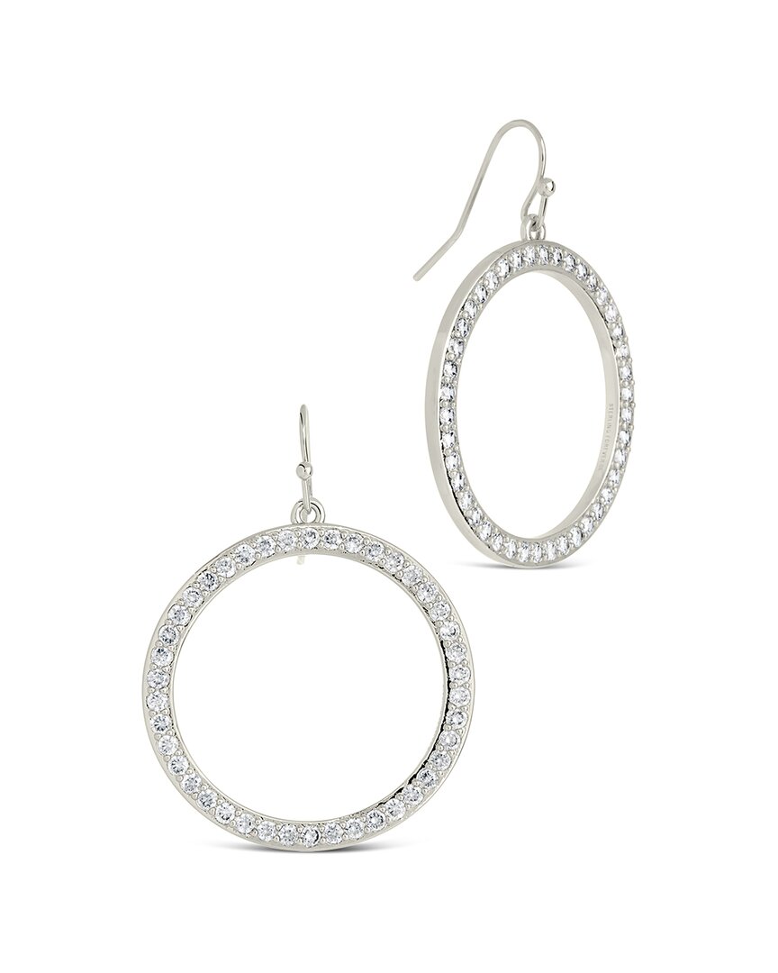 Shop Sterling Forever Rhodium Plated Cz Della Dangle Earrings