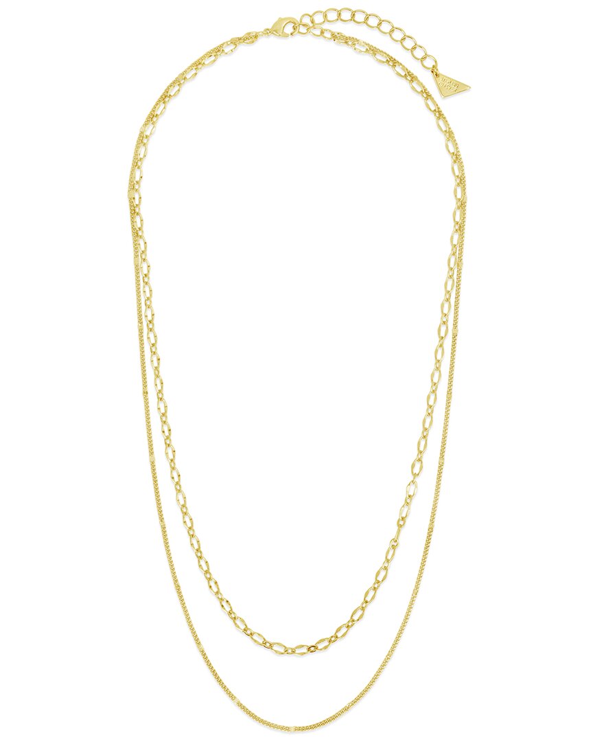 Sterling Forever Serenity Layered Chain Necklace In Blue
