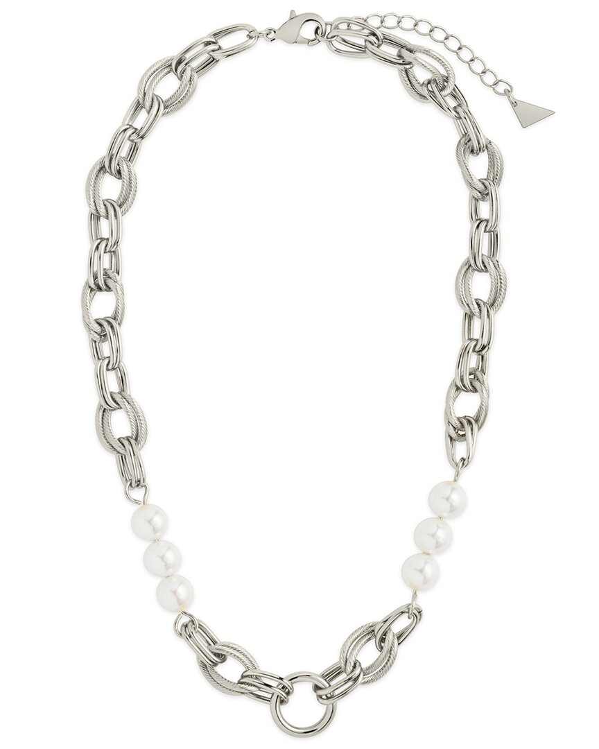 Sterling Forever Rhodium Plated 9mm Pearl Ivanna Necklace