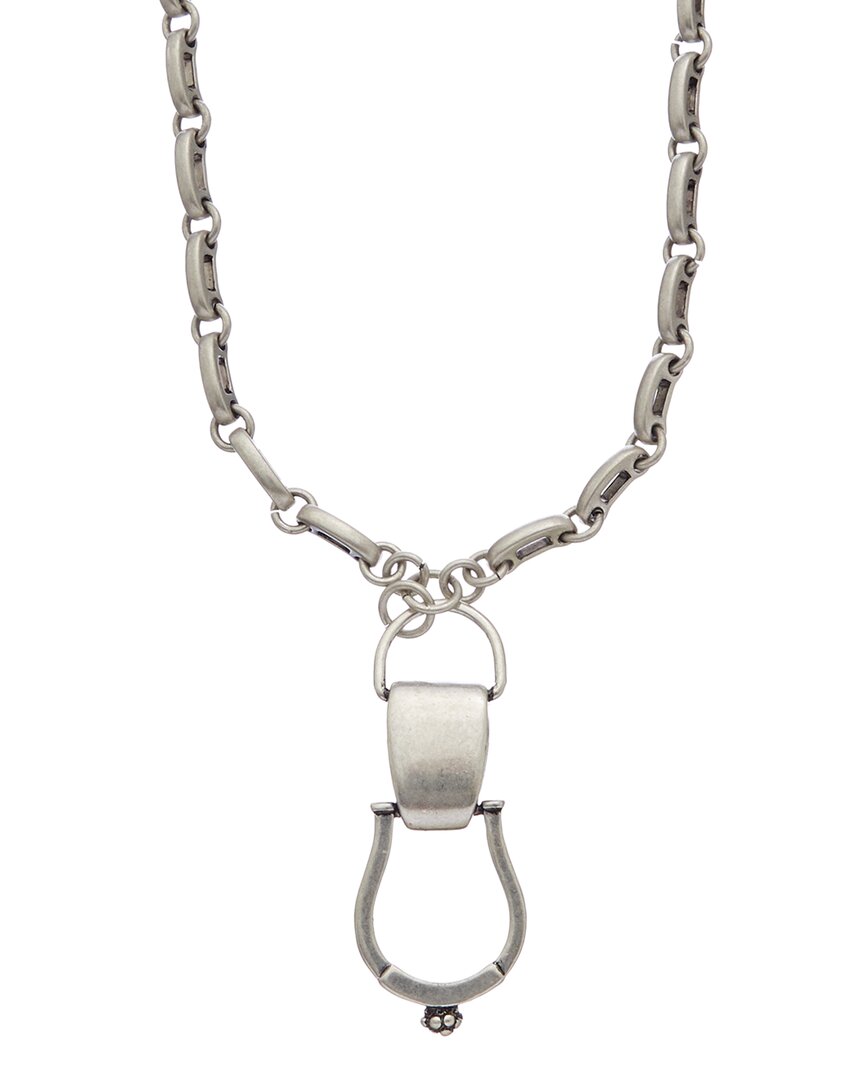 Cabi Cz Stirrup Necklace In Metallic