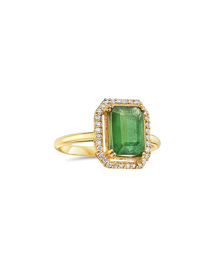 Forever Creations Usa Inc. Signature Collection 14k 2.71 Ct. Tw. Diamond & Emerald Half-eternity Rin