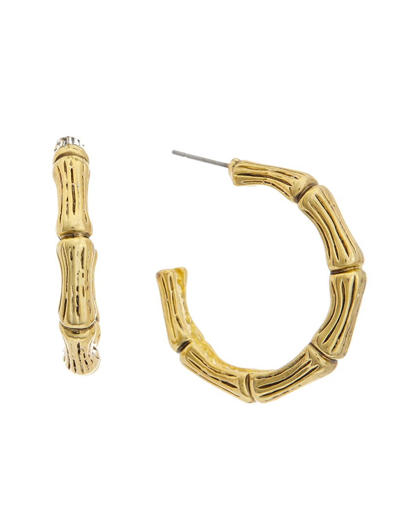 Juvell 18k Plated Bamboo Hoops In Gold