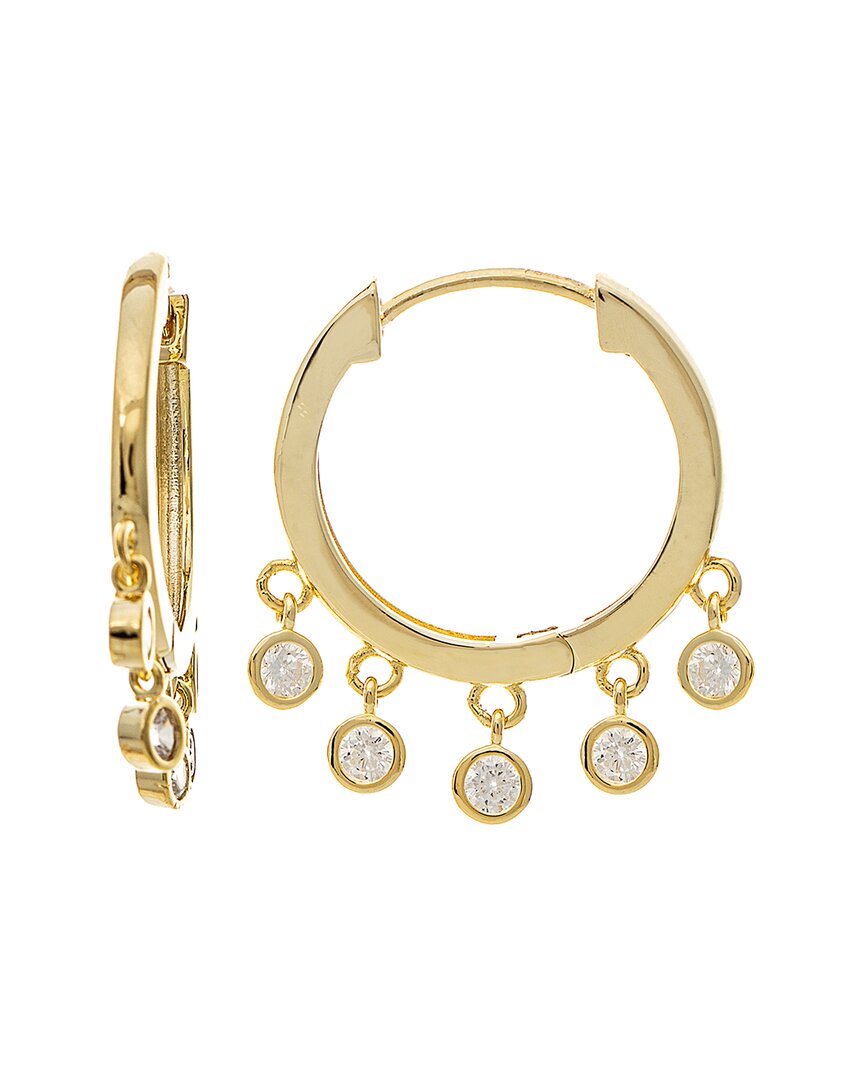 Rivka Friedman 18k Plated Cz Dangle Earrings In Gold