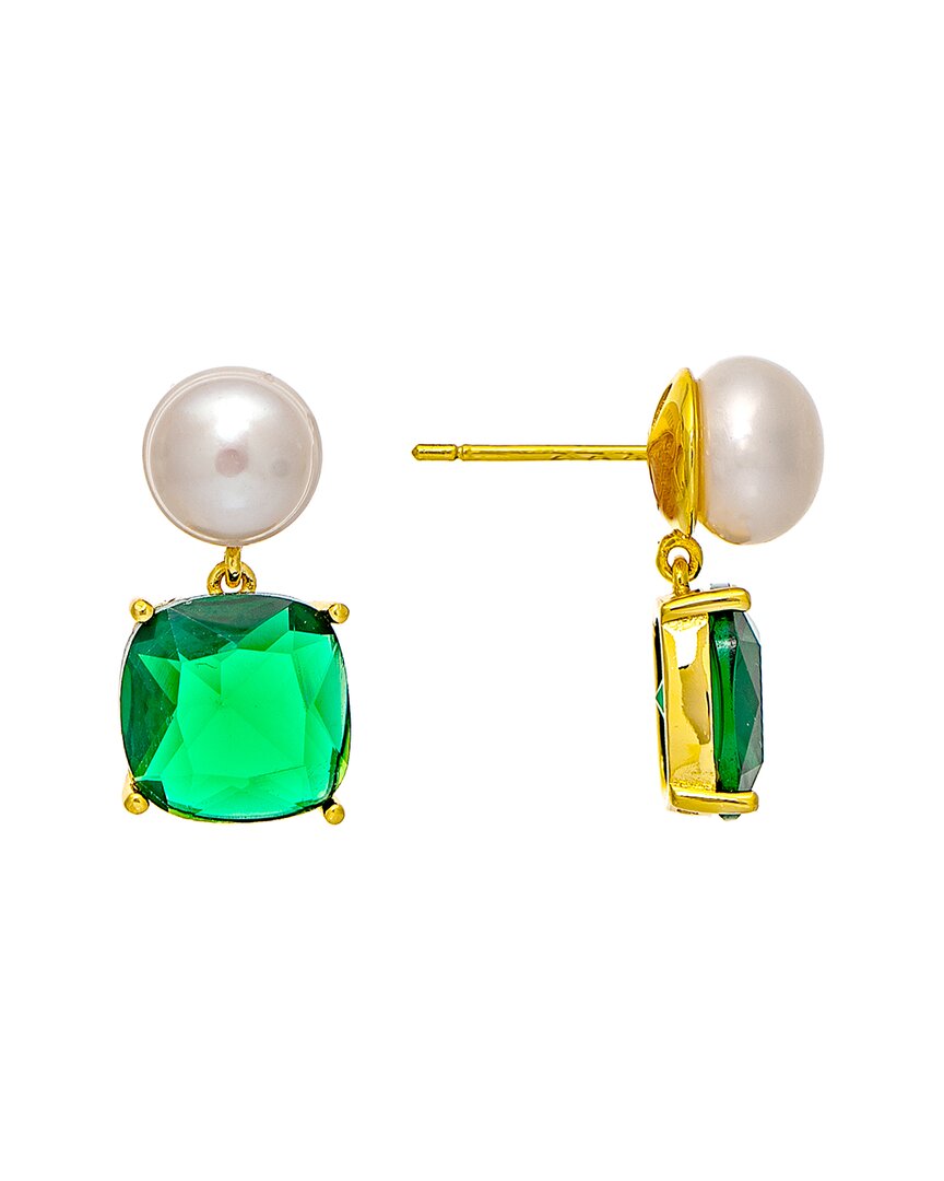 Rivka Friedman 18k Plated Earrings In Green