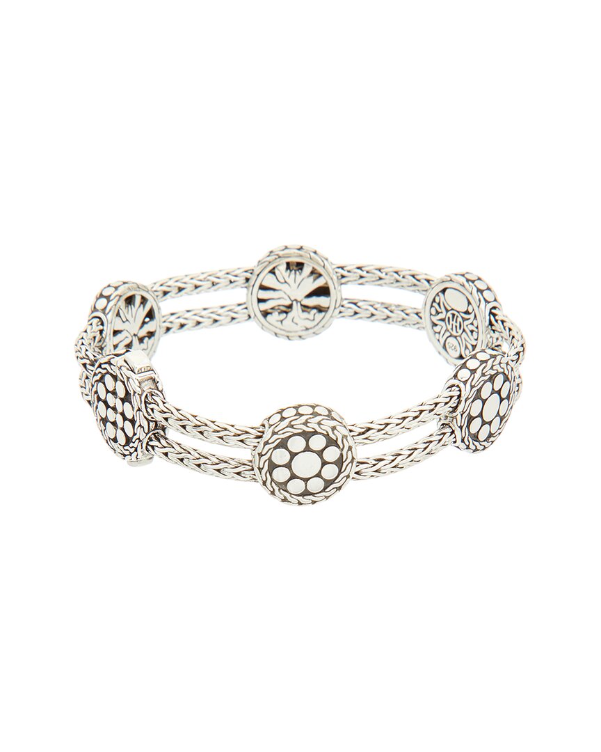 John Hardy Dot Silver Station Bracelet In Metallic
