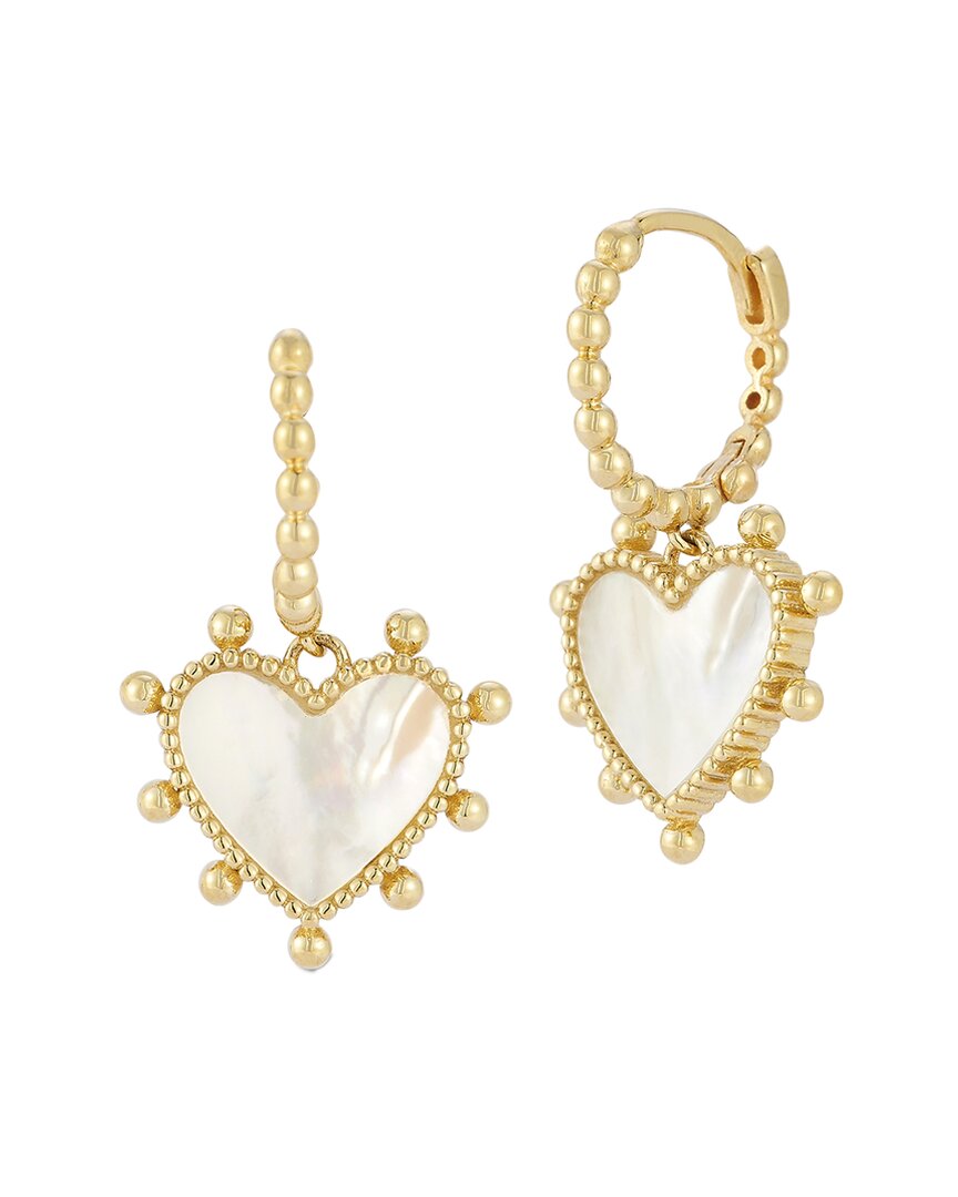 Ember Fine Jewelry 14K Pearl Heart Huggie Earrings