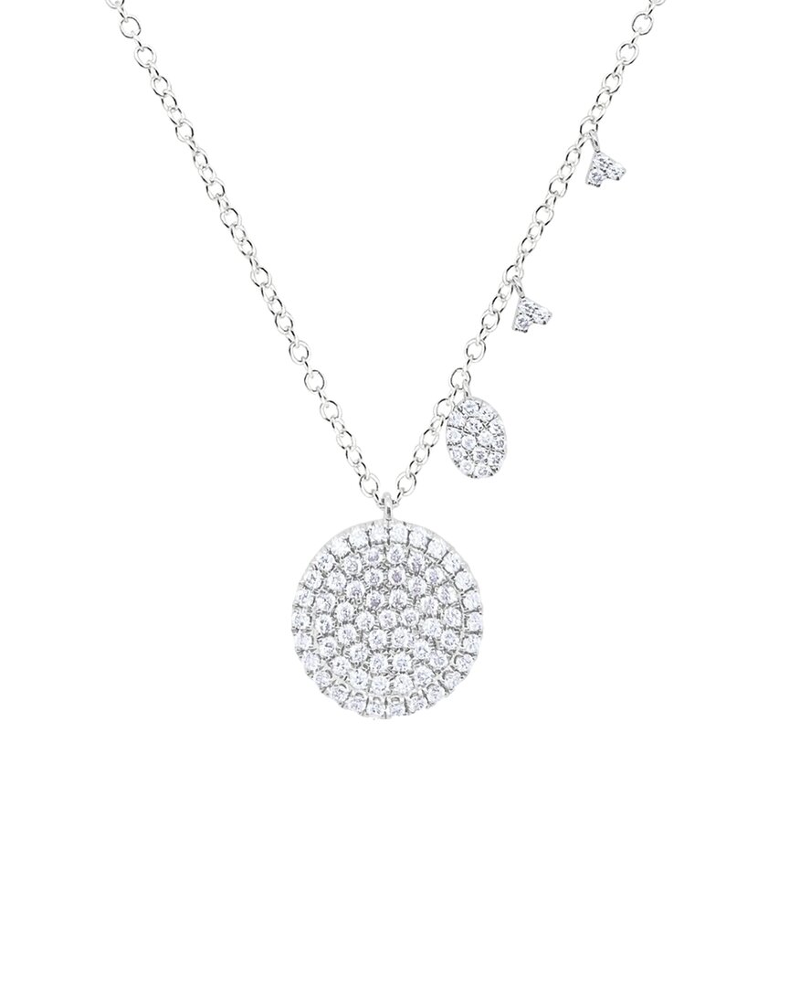 Meira T 14k 0.60 Ct. Tw. Diamond Disc Charm Necklace In Metallic