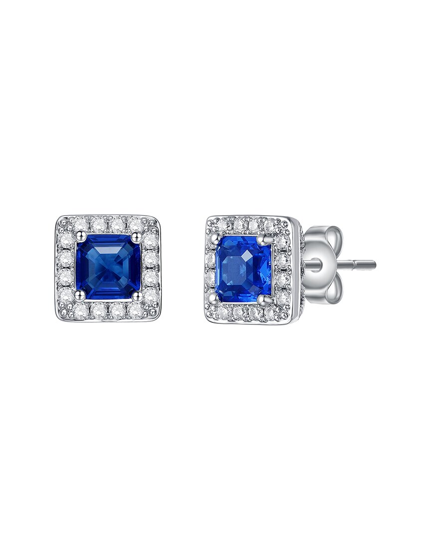 Rachel Glauber Classy Halo Square Stud Earrings
