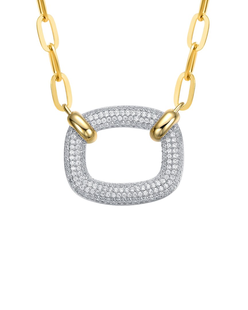 Rachel Glauber 14k Plated Cz Statement Necklace