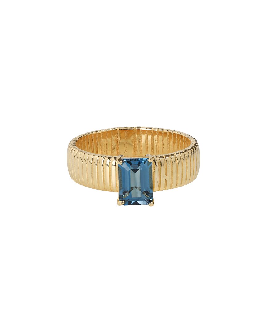 Tiramisu 14k Over Silver 3.62 Ct. Tw. London Blue Topaz Ring