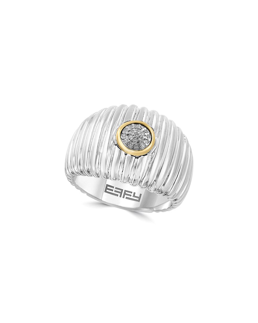 Effy Fine Jewelry Silver 0.05 Ct. Tw. Diamond Ring In Metallic