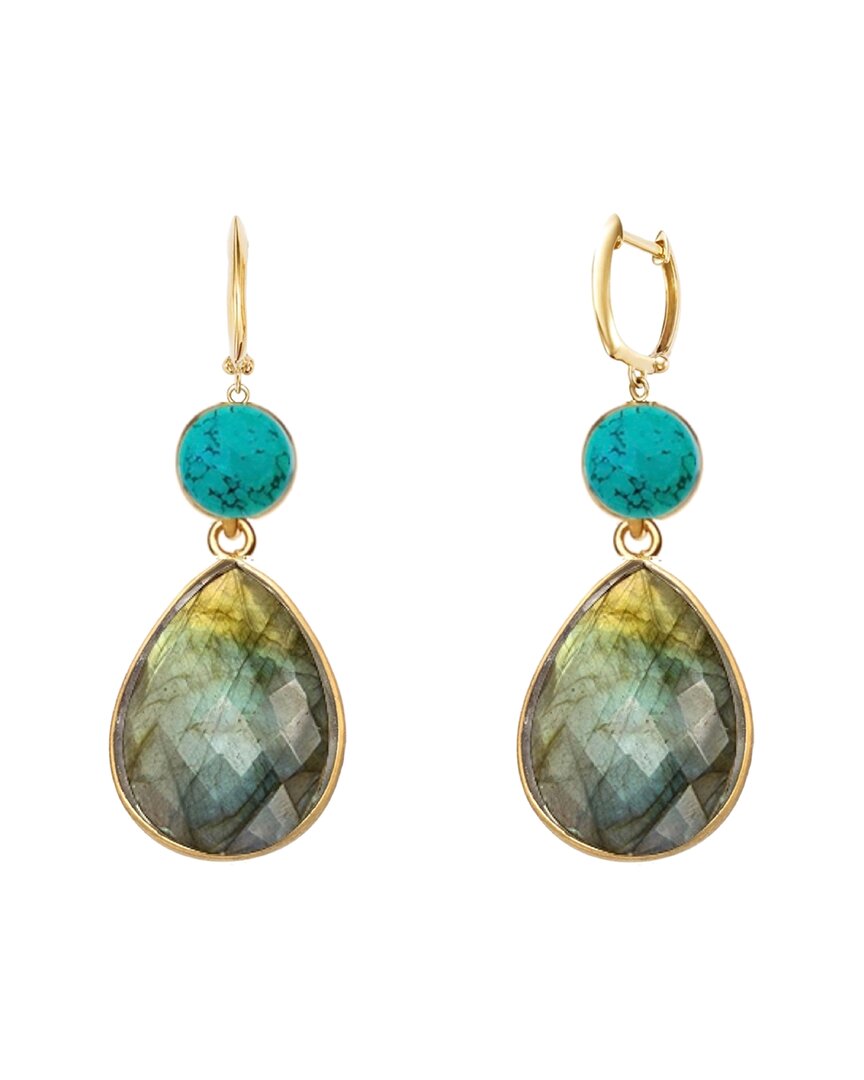 Liv Oliver 18k Plated 45.00 Ct. Tw. Gemstone Drop Earrings