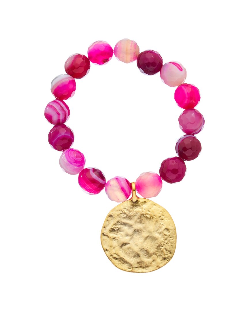 Kenneth Jay Lane Plated Agate Beaded Bracelet