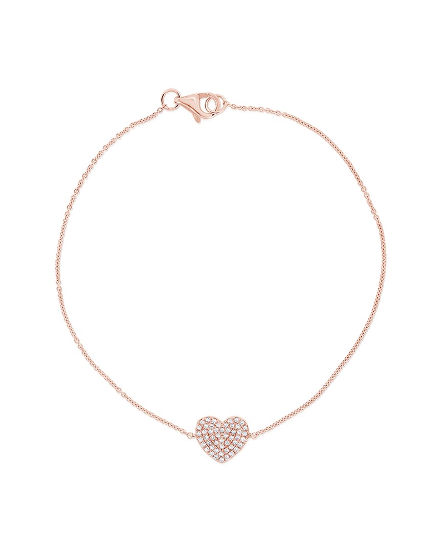 Sabrina Designs 14k Rose Gold 0.16 Ct. Tw. Diamond Heart Bracelet In Pink