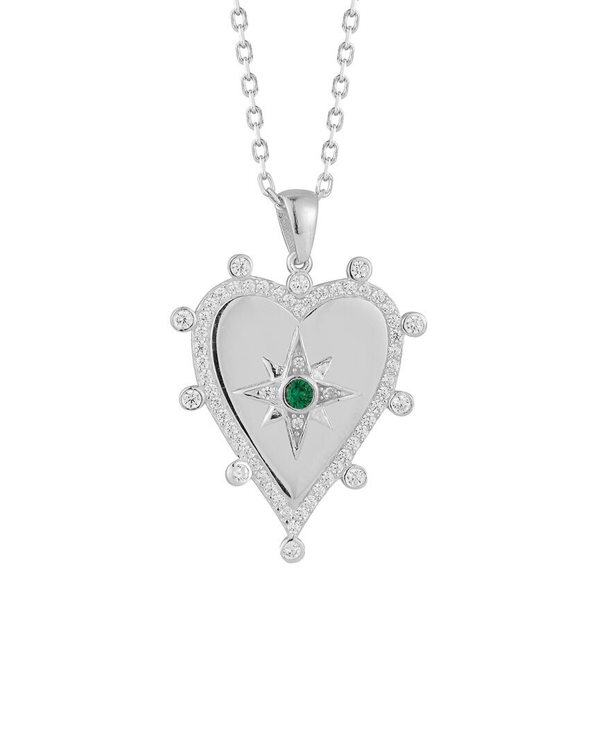 Sphera Milano Silver Cz Heart Pendant Necklace