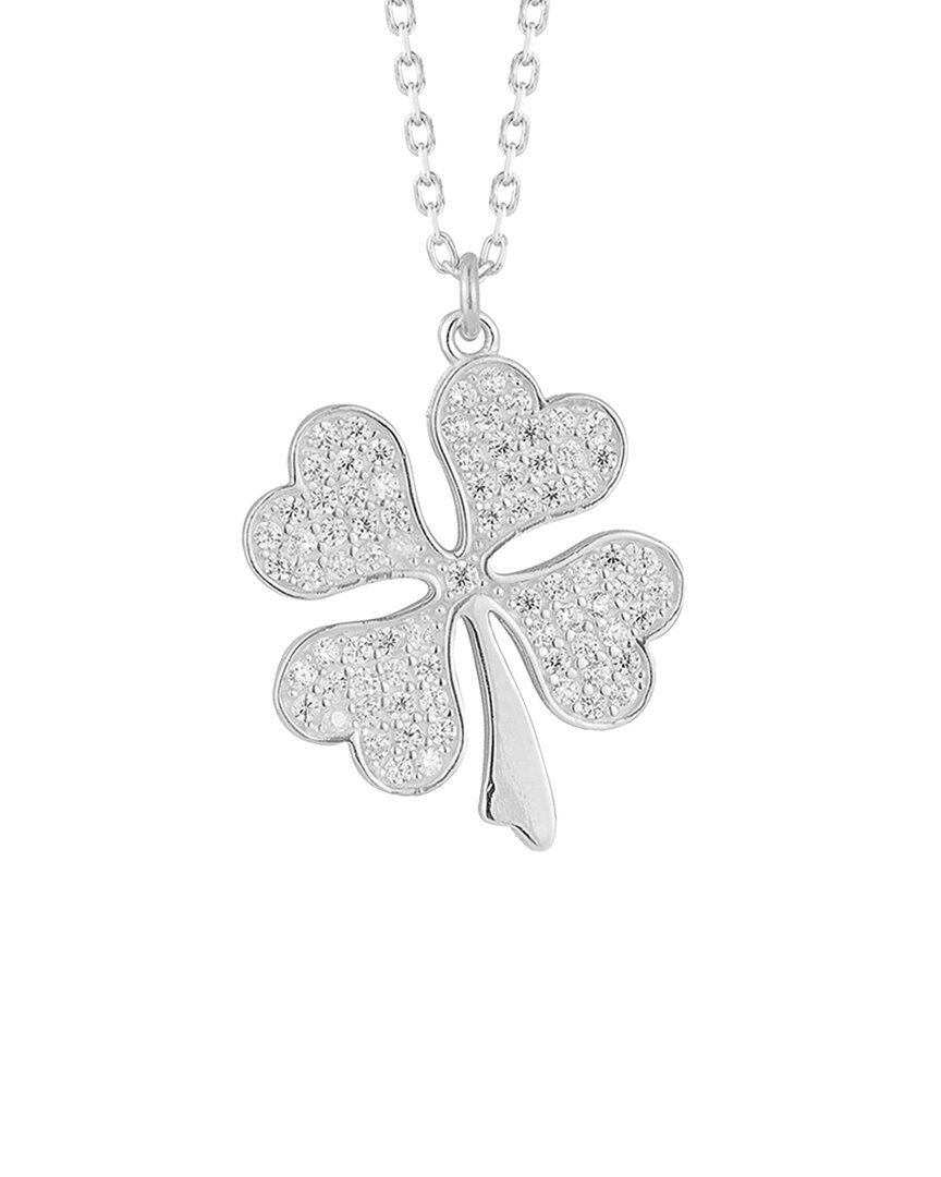 Sphera Milano Silver Cz Clover Pendant Necklace