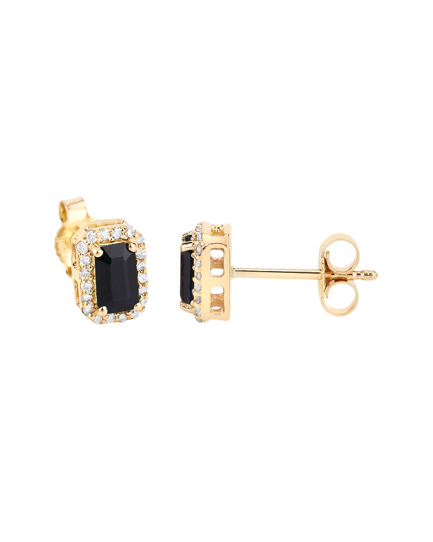 Shop Diana M. Fine Jewelry 14k 0.91 Ct. Tw. Diamond & Sapphire Studs