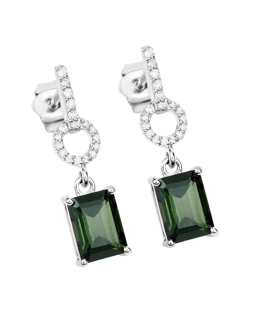 Shop Diana M. Fine Jewelry 14k 2.29 Ct. Tw. Diamond & Green Tourmaline Dangle Earrings