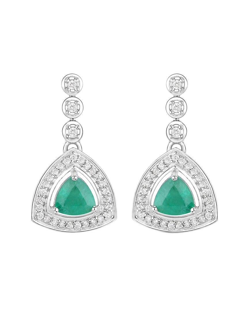 Shop Diana M. Fine Jewelry 14k 1.39 Ct. Tw. Diamond & Emerald Dangle Earrings